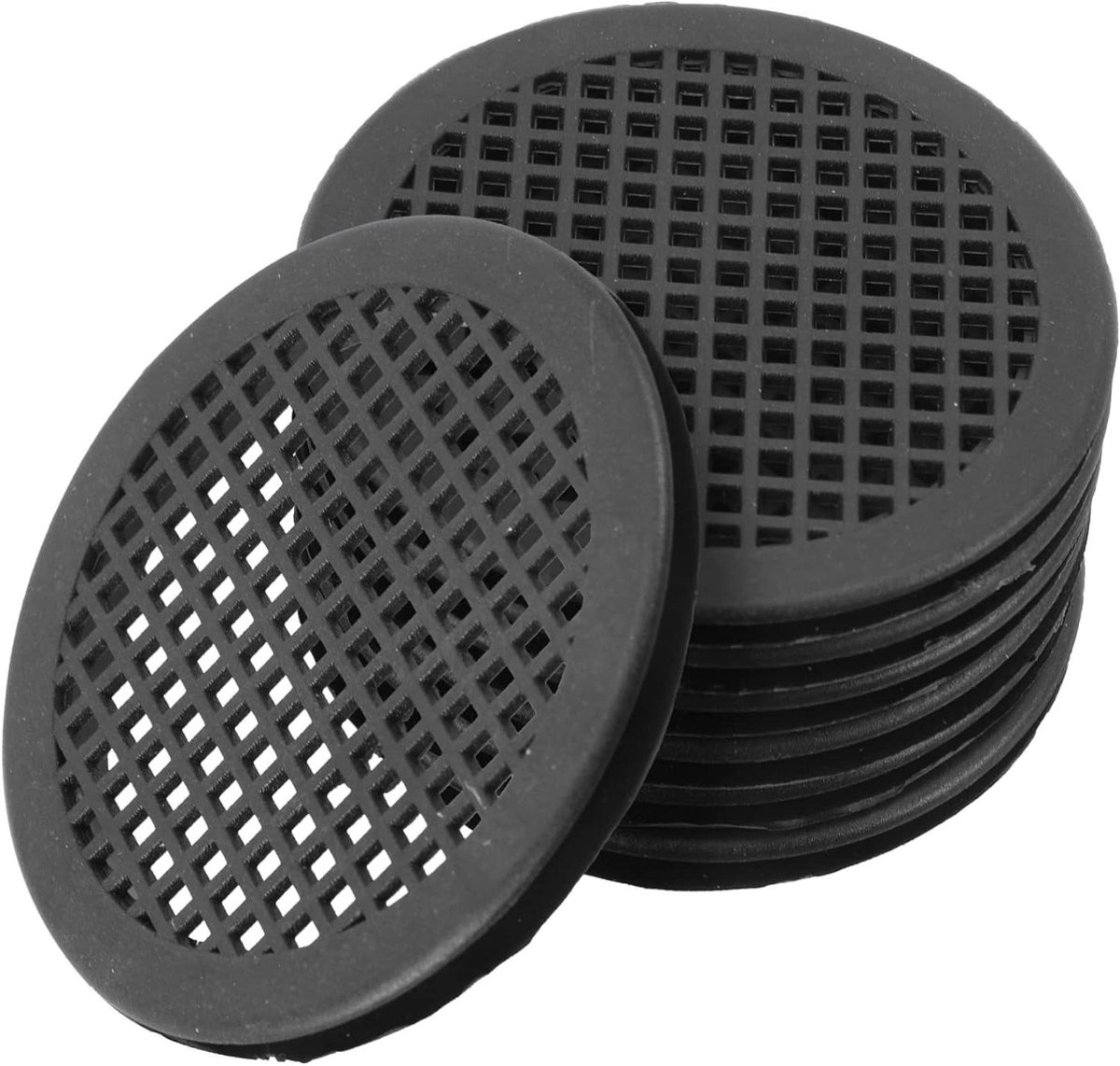 Ventilatieroosters Rond - Luchtroosters Mesh - Meubels Ventileren - Stof- en Windbescherming - 6.5x6.5cm - Zwart
