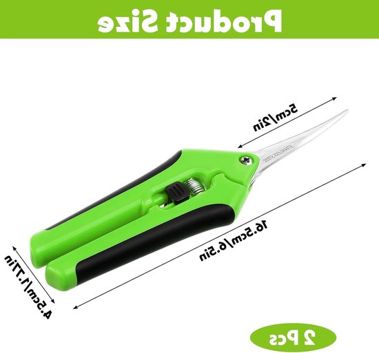 Set van 2 Tuinscharen voor Oogsten en Snoeien, Met Vergrendelbare Handgreep en Gebogen Titanium Coated Bladen, Ideaal voor Bonsai, Rozen en Planten, 16.5 cm — afbeelding 5