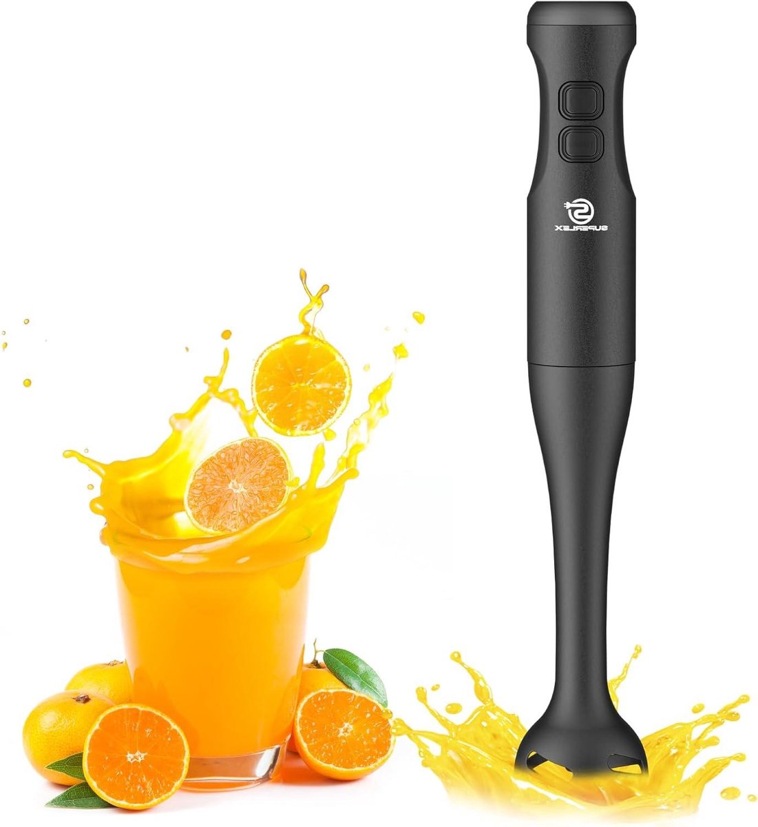 Staafmixer - Handblender Pureerstaaf - Keukenbereidingen - 3-in-1 met accessoires - 382 cm hoog - Zwart