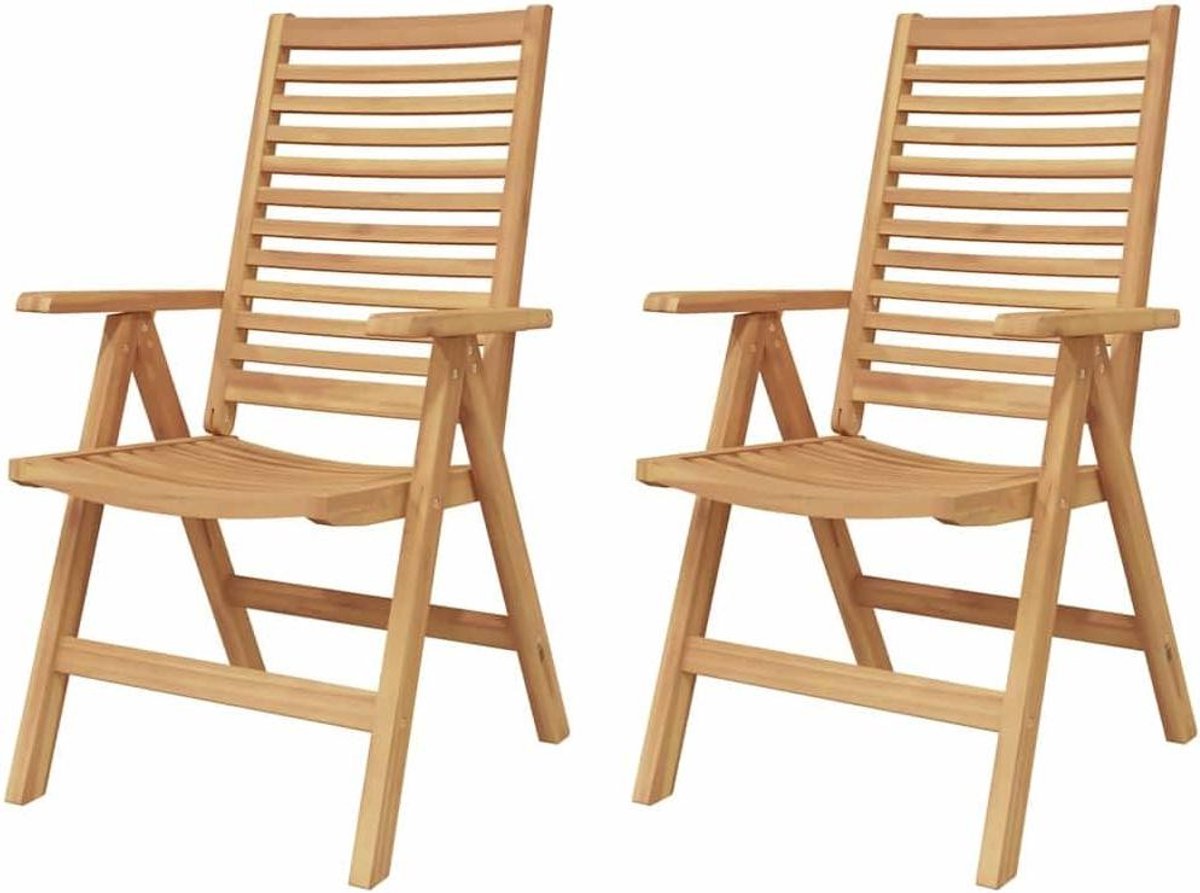 Tuinstoelen Set - Balkonstoelen Terrasstoelen - Buiten Ontspannen - Massief Teakhout - 645 x 52 x 108 cm - Bruin