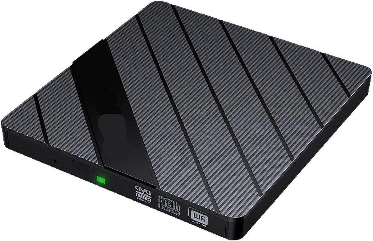 Externe DVD-speler - CD/DVD Brander - Bestanden Branden - 7-in-1 Kaartlezer - 14.6 cm - Zwart