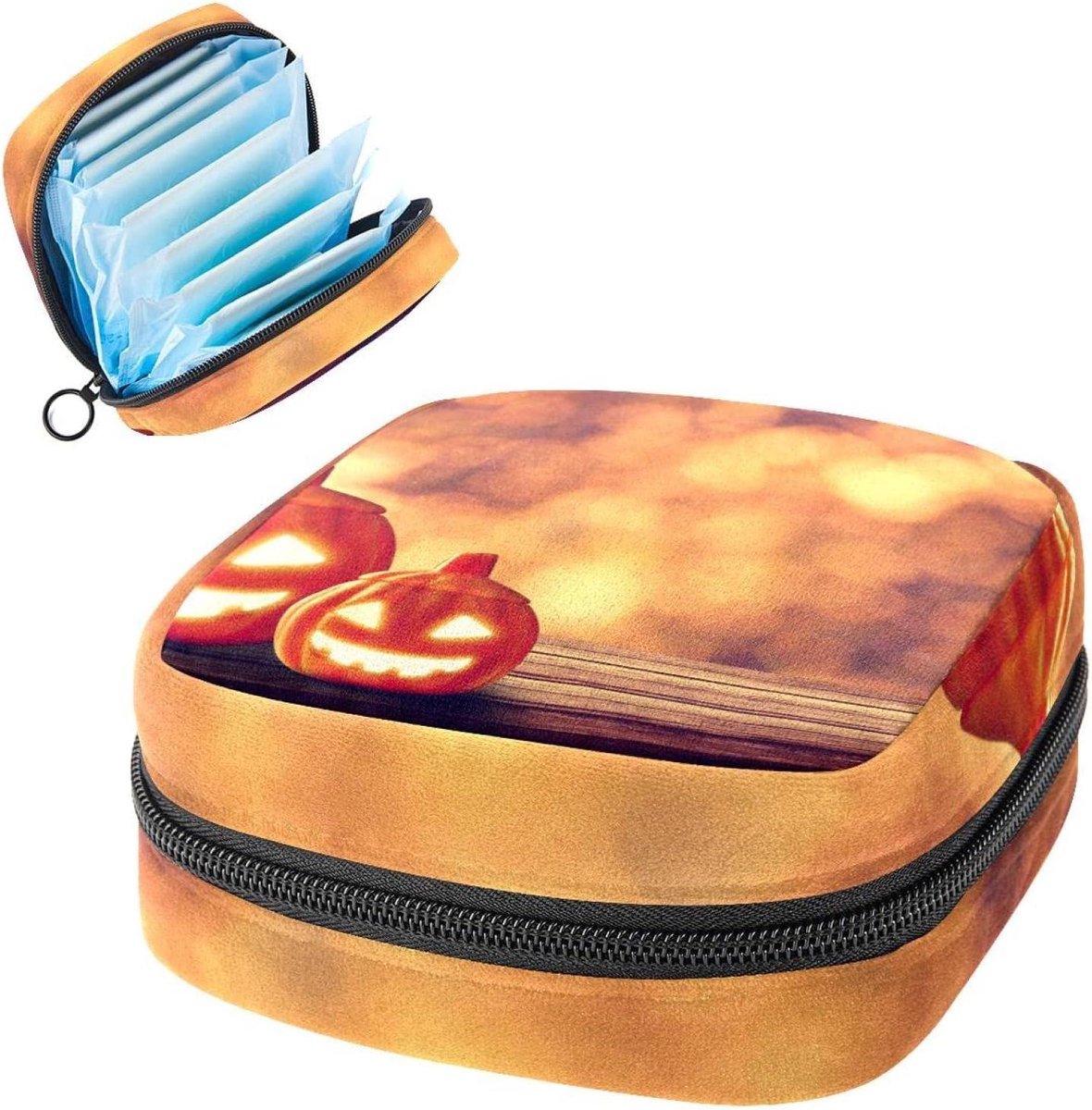 Periode Tasje - Maandverband Pouch - Hygiënisch Opbergen - Zacht Pluche Materiaal - 17x17x12 cm - Meerkleurig
