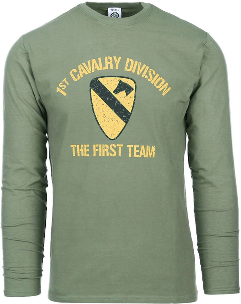 Fostex WWII Series T-shirt First Cavalry Division long sleeve Groen
