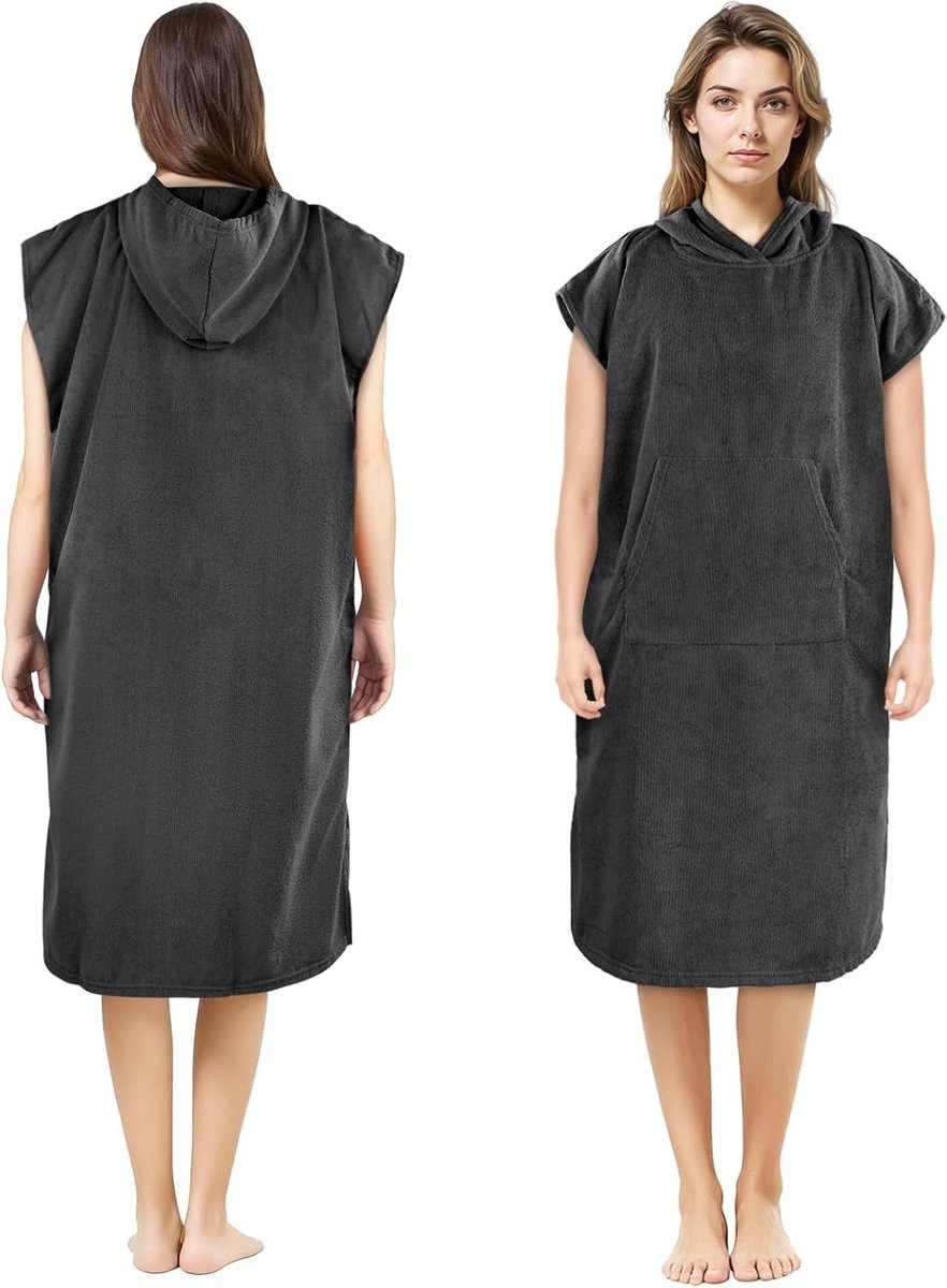 Unisex Microfibre Towel Poncho 110 x 78 cm - Sneldrogende Badponcho met Kap voor Volwassenen, Ideaal voor Strand en Surfactiviteiten