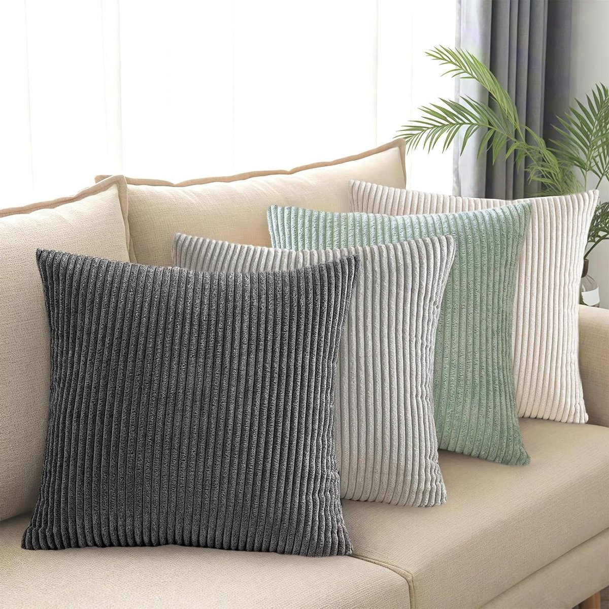 Decoratieve zachte kussens 40 x 40 cm - Set van 4, ideaal voor interieur, woonkamer en slaapkamer