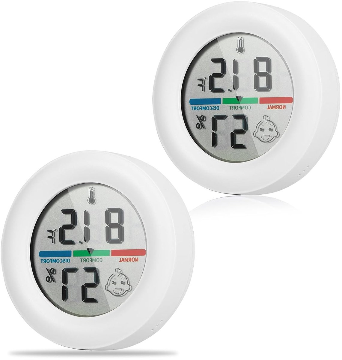 Digitale Thermometer en Hygrometer Set voor Binnen - Temperatuur en Vochtigheid Meter met LCD Display voor Thuis, Kantoor en Kweekruimte