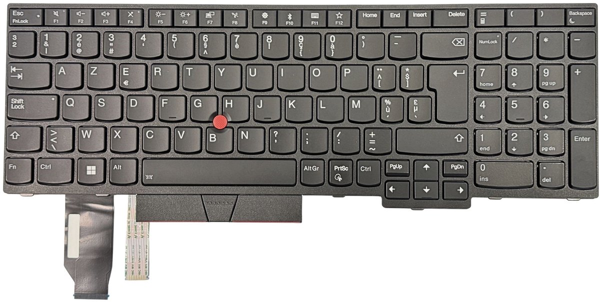ZeLiT Vervangend Toetsenbord geschikt voor Lenovo ThinkPad T15 Gen 1 - BE AZERTY - OEM - Backlit - Pointer