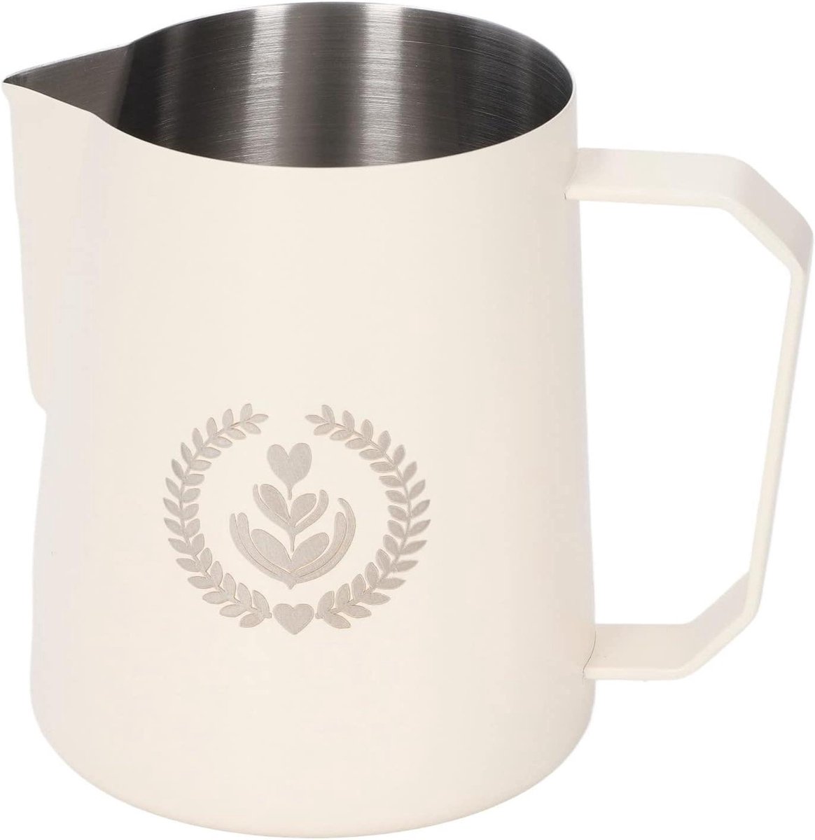 Melkopschuimkan - Dampende Kan - Latte Art Maken - Druppelloos Schenken - 450 Ml - Mat Beige