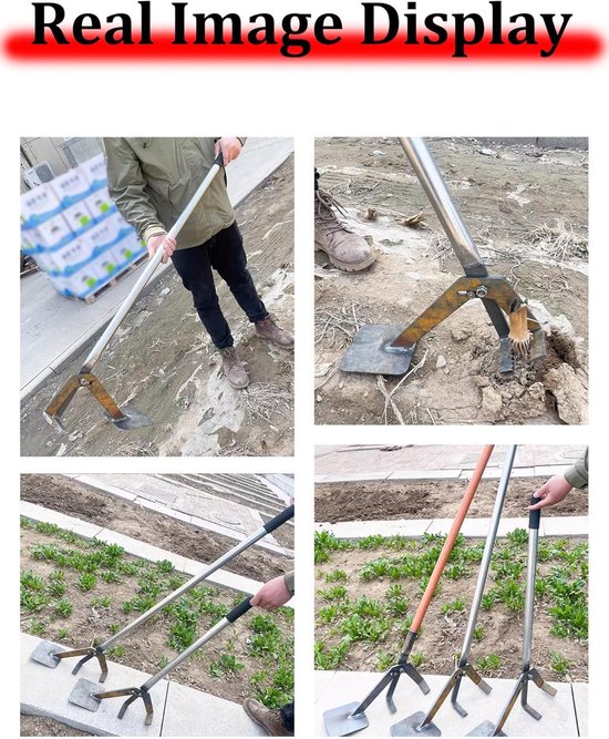 Wortelverwijderaar - Paaltrekker - Tuinonderhoud - Verstelbare kaak - 92 cm - Houtkleur — afbeelding 3