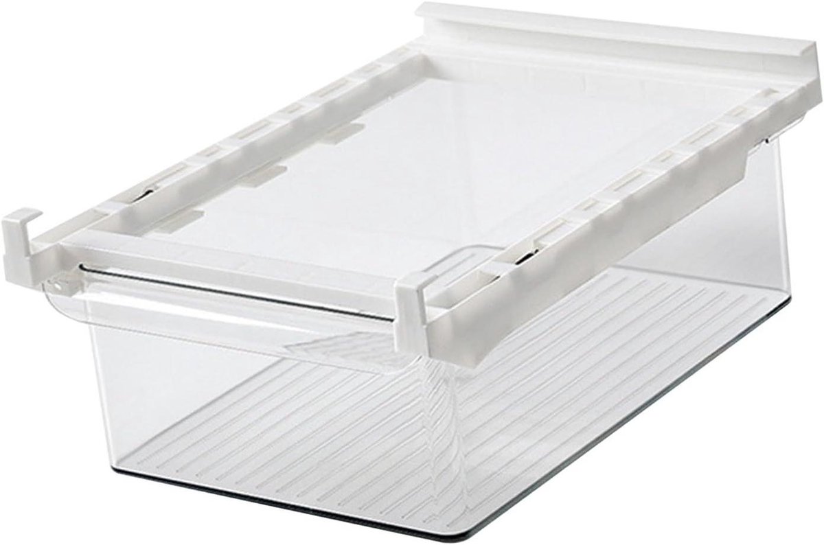 Koelkast Lade Organizer - Opbergbak Uittrekbaar - Voedsel Opslag - Hangend Ontwerp - 30 x 15 x 10 cm - Transparant