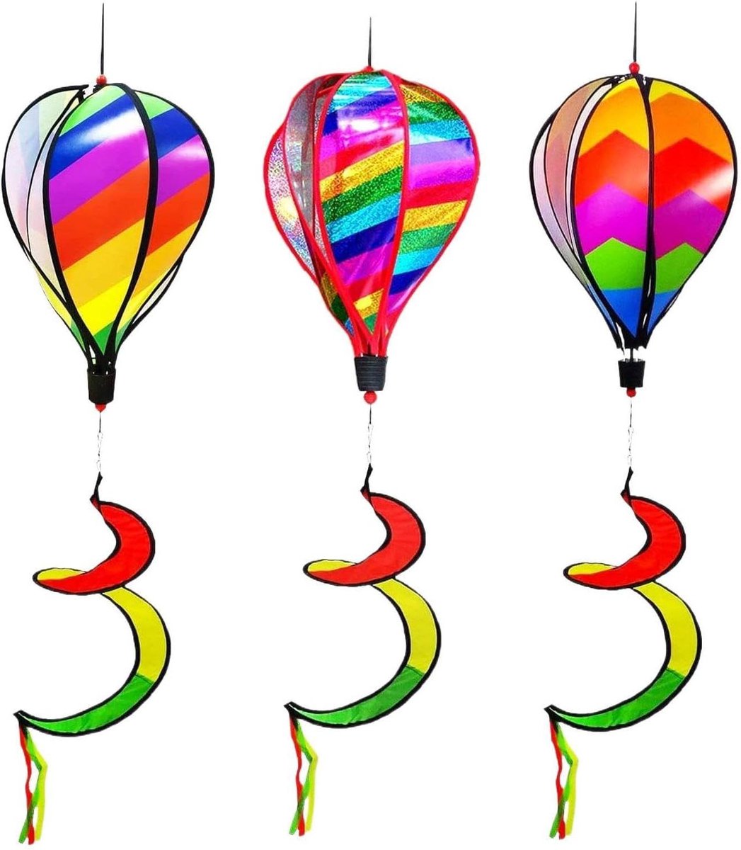 Windspinners Set - Decoratieve Windmolens - Buiten Decoratie - Weerbestendig Materiaal - 3 Delig - Meerdere Kleuren