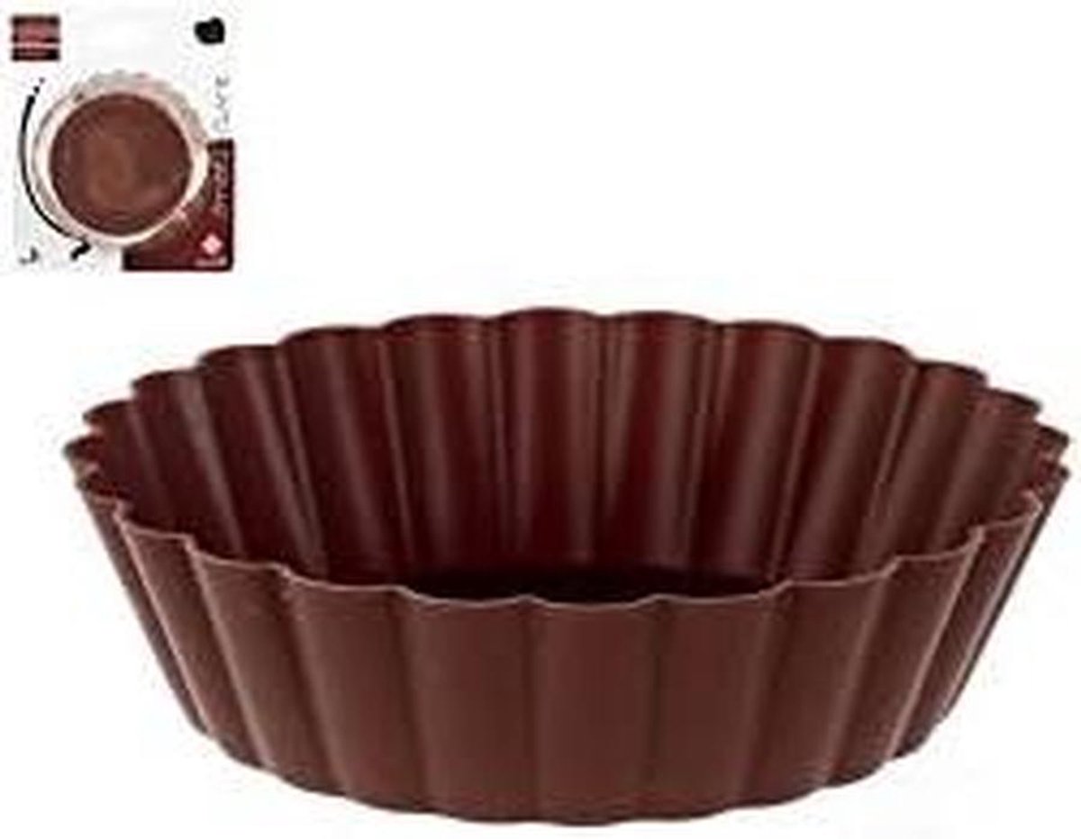 Taartvorm Set - Kleine Bakvormen - Verjaardag Vieren - Vaatwasmachinebestendig - 4 Stuks 10cm - Bruin