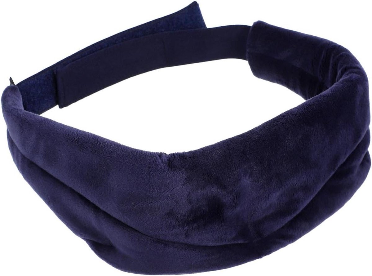 Slaap Oogmasker - Reis Blinddoek - Ontspannen Slapen - Verstelbare Band - 66 cm Lengte - Donkerblauw