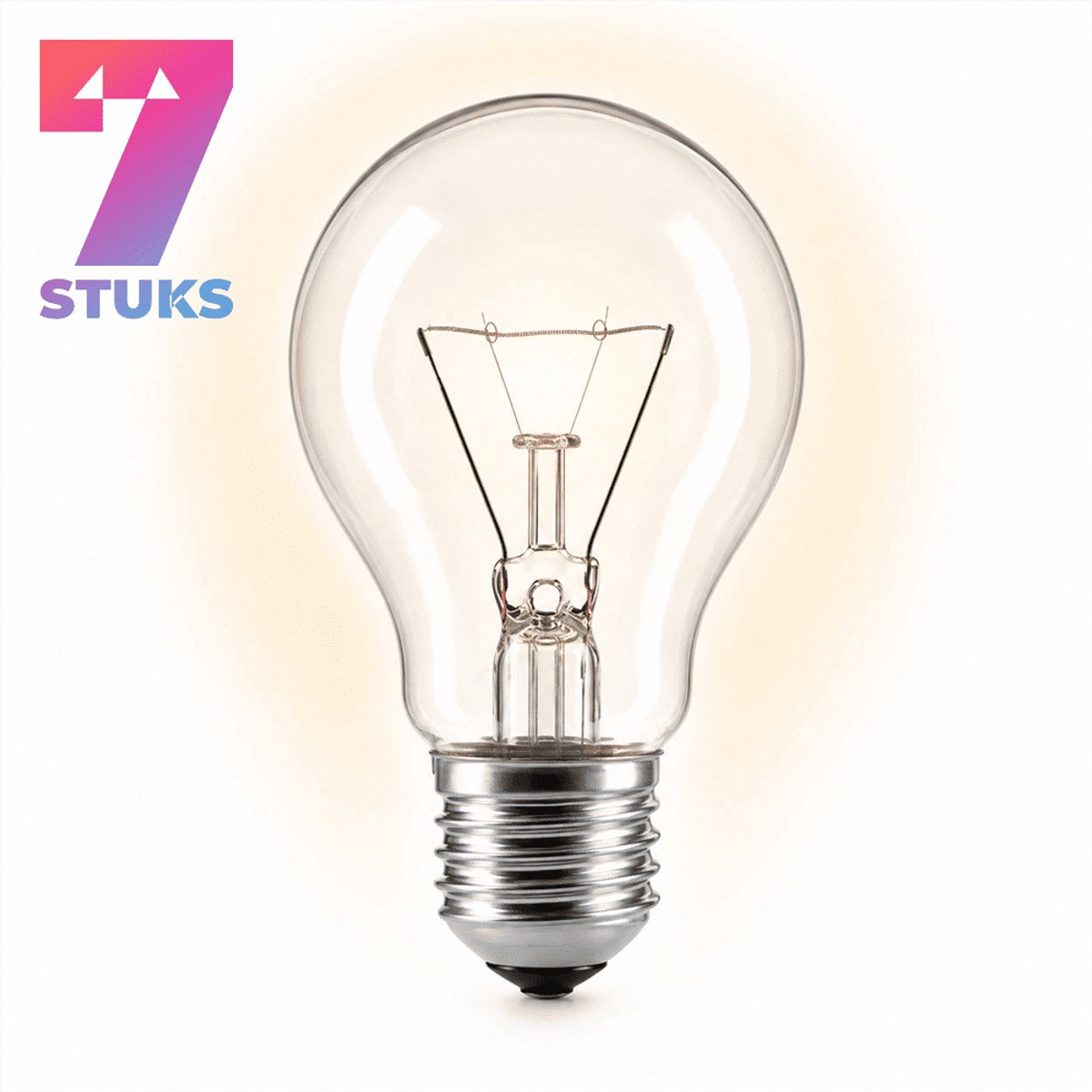 7x Peertje Gloeilamp E27 - 75W - Warm Wit Licht (2700K) - 765 lm - 1 jaar - Dimbaar