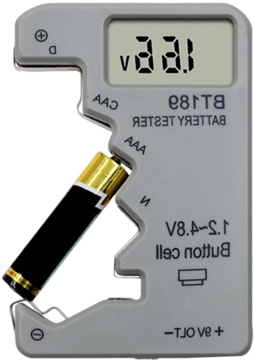 Accutester voor thuis, batterijlader, met led-display, energiebesparende meter voor RC klok, hoortoestel thuis