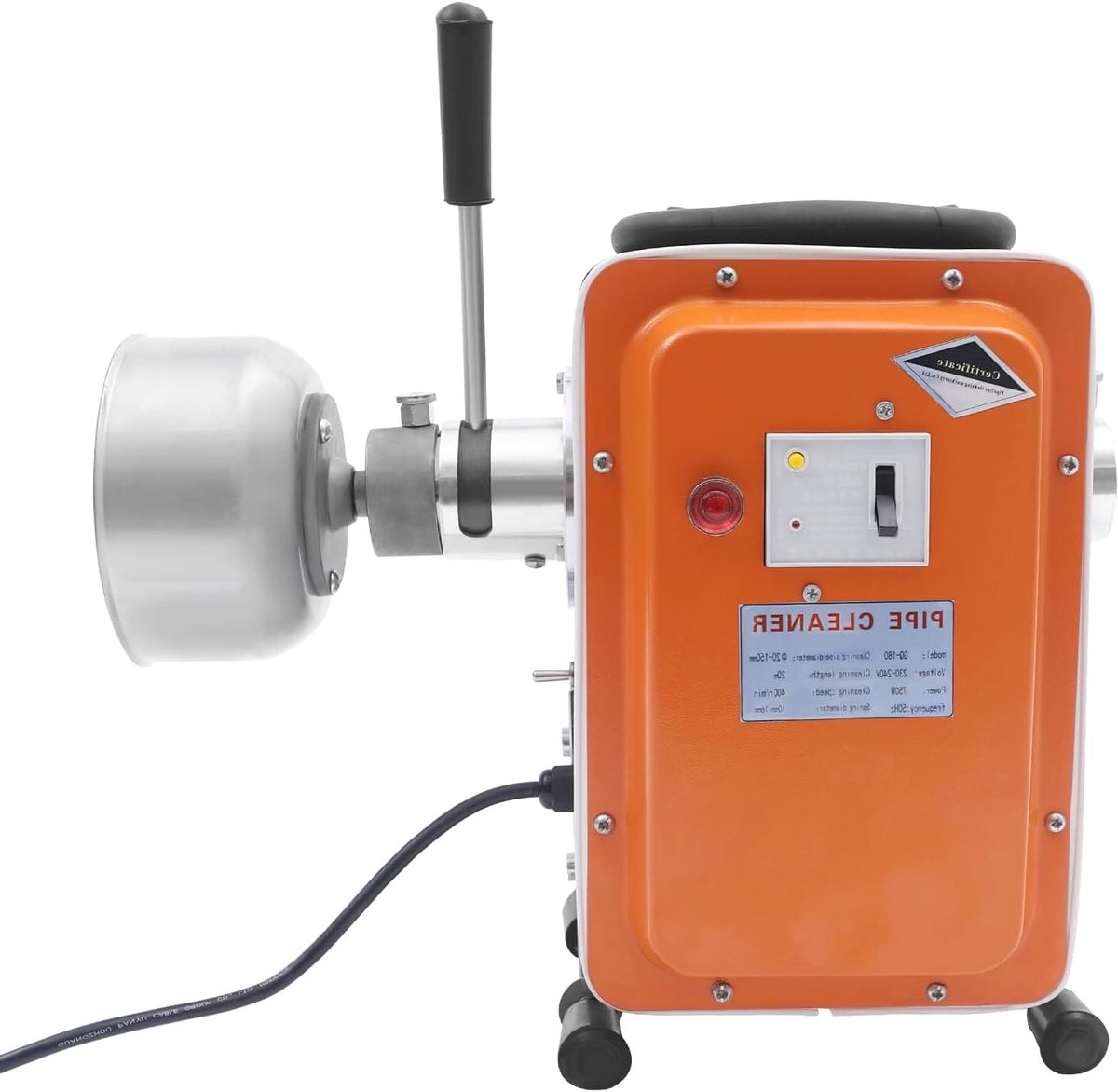 Elektrische Pijp Reiniger - Afvoer Ontstopper - Verstopte Afvoer Verhelpen - 750W Zuiver Koperen Motor - 20 Meter Bereik - Oranje