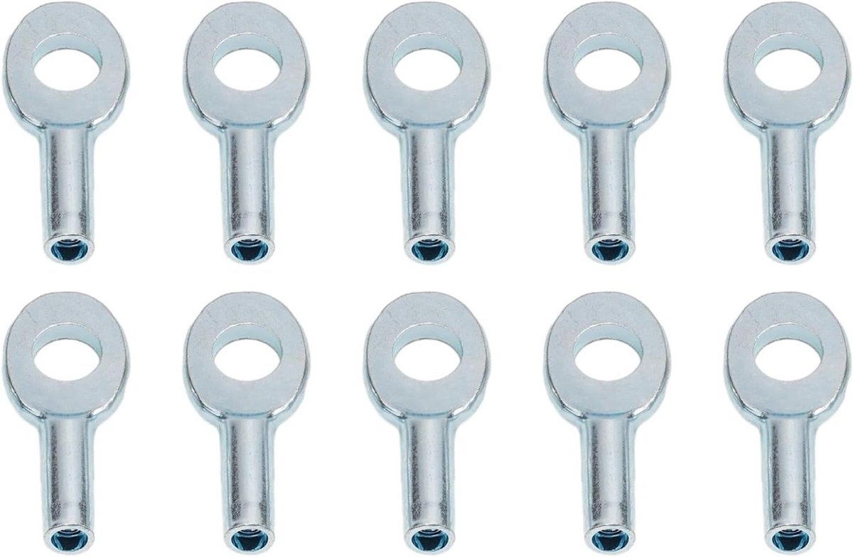 Kabeloogklemmen - Stalen Stoppers - Fitnessapparaten Repareren - Voor 5 en 6mm Kabels - 10 Stuks - Zilverkleurig