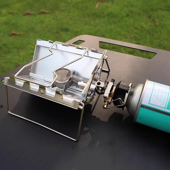 Camping Kooktoestel - Kampeerbrander Outdoor - Buiten Koken - Roestvrij Staal - 17 x 10 x 5 cm - Zilver van Merkloos — afbeelding 2