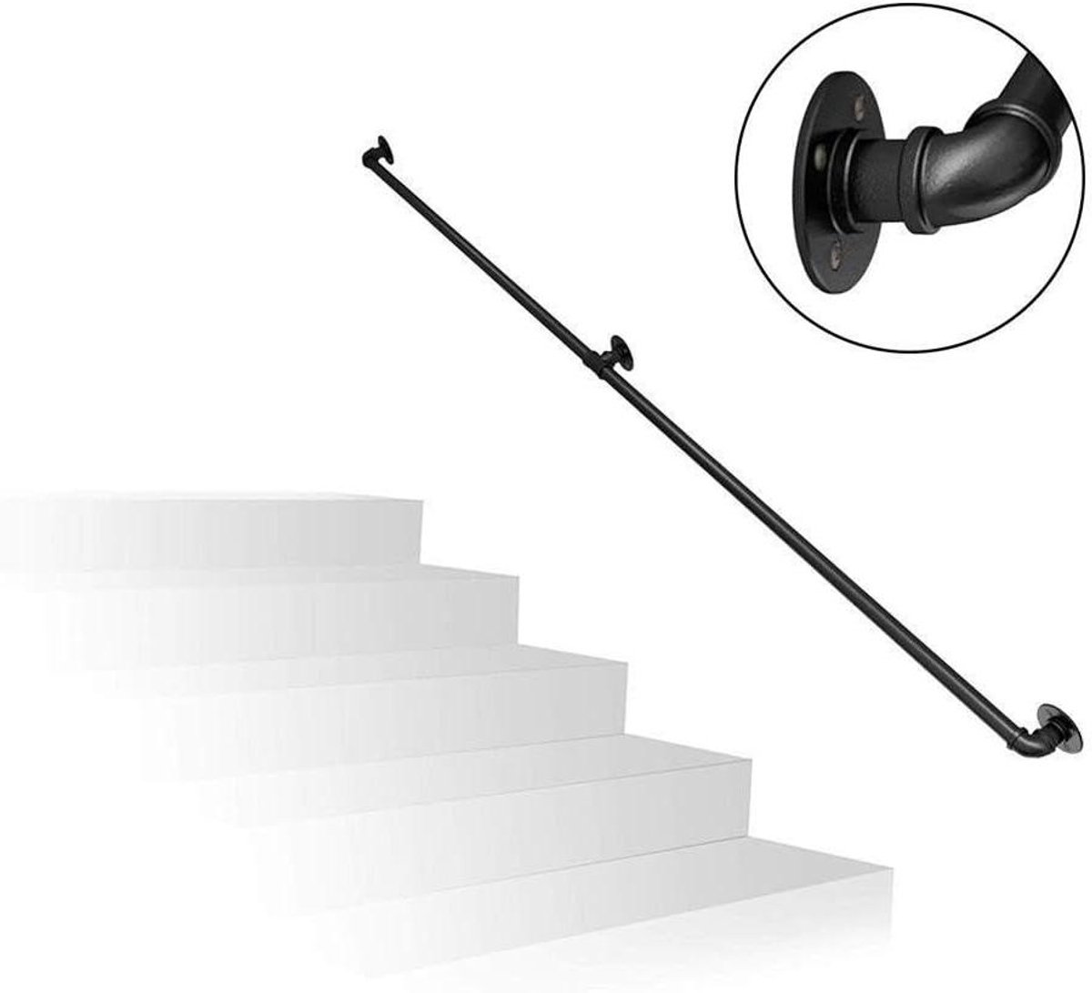Trapleuning - Veiligheidsbeugel - Veiligheid Verhogen - Roestbestendig Smeedijzer - 120 cm - Zwart