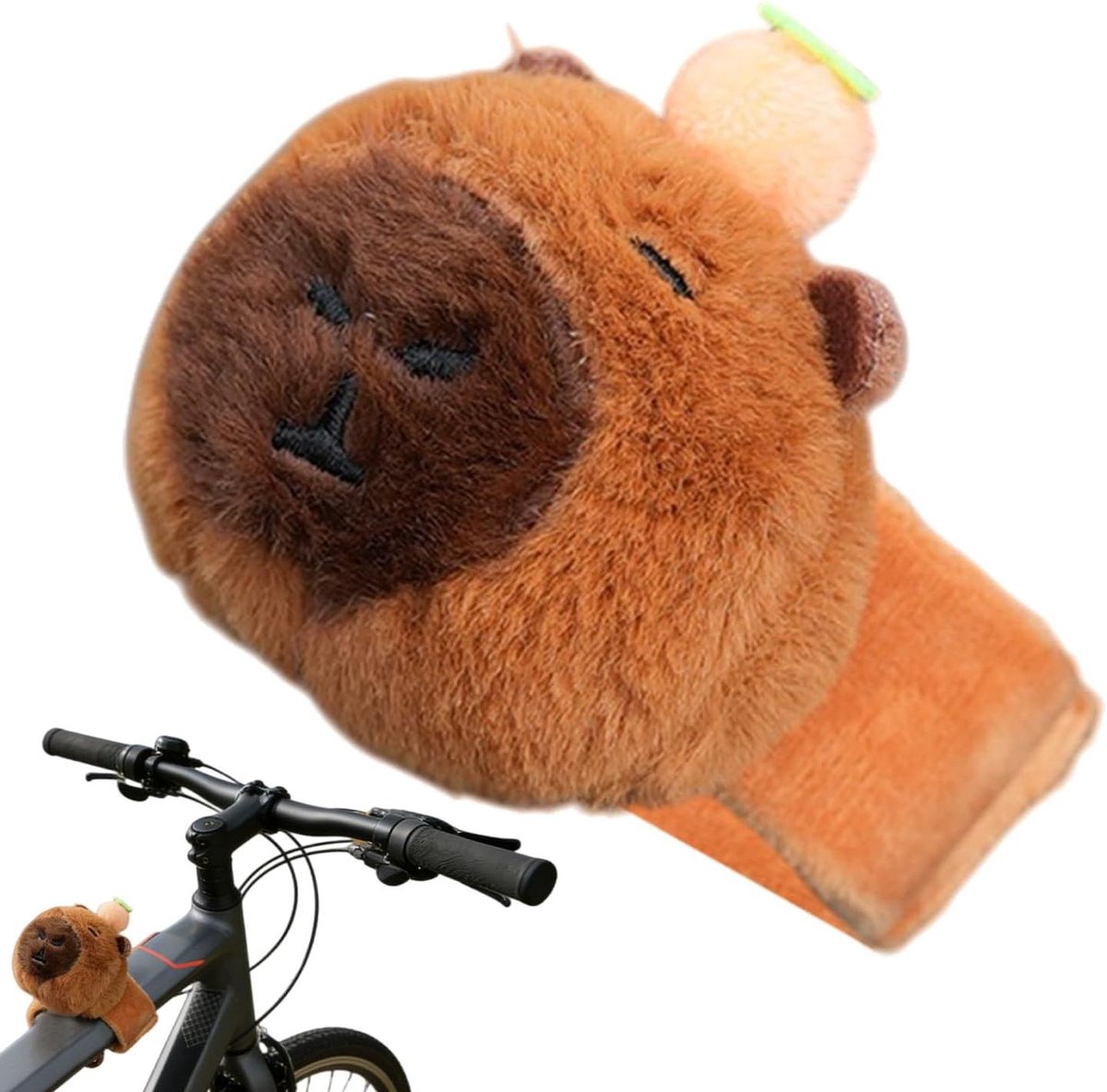 Stuur Ornament - Fietsdecoratie - Fietsritten Aangenamer - Gereedschapsvrije Montage - 15 x 12 x 8 cm - Baby-capibara
