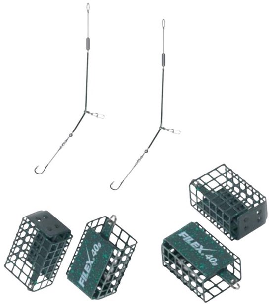 FC's Feeder Vissen Set - Complete onderlijnmontages + Voerkorven - Witvis Set - 6-delige set - Witvis onderlijnen met voerkorf — afbeelding 2