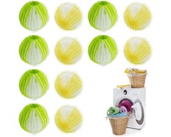 12 stuks haarvangers voor wasmachine, herbruikbaar, anti-windbal voor wasgoed, drogerballen voor natuurlijk antistatisch wassen, snel drogen en verwijderen van dierenharen