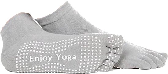 Yogasokken - Sportsokken - Anti slip sokken - Pilates - Teensokken - Gripsokken - Antislip - Fitness socks - Tegen uitglijden - Sokken met losse tenen - Maat 36-40 - Grijs - Jonyx — afbeelding 3