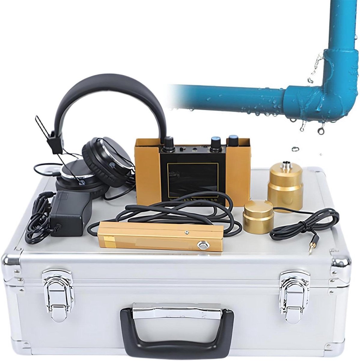 Lekkagemonitor - Lekdetector - Waterleiding Controleren - Ondergrondse Detectie - 4 Versnellingen - Zwart