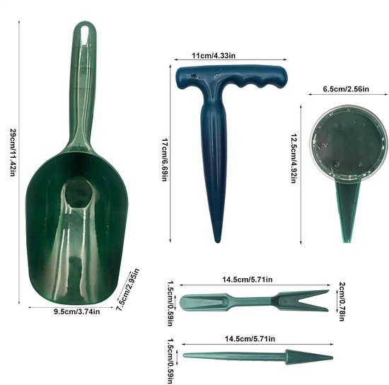 Zaad Dispenser Set - Planten Hulpmiddel - Efficiënt Zaaien - Compleet Gereedschap - 38 cm Lengte - Groen — afbeelding 5