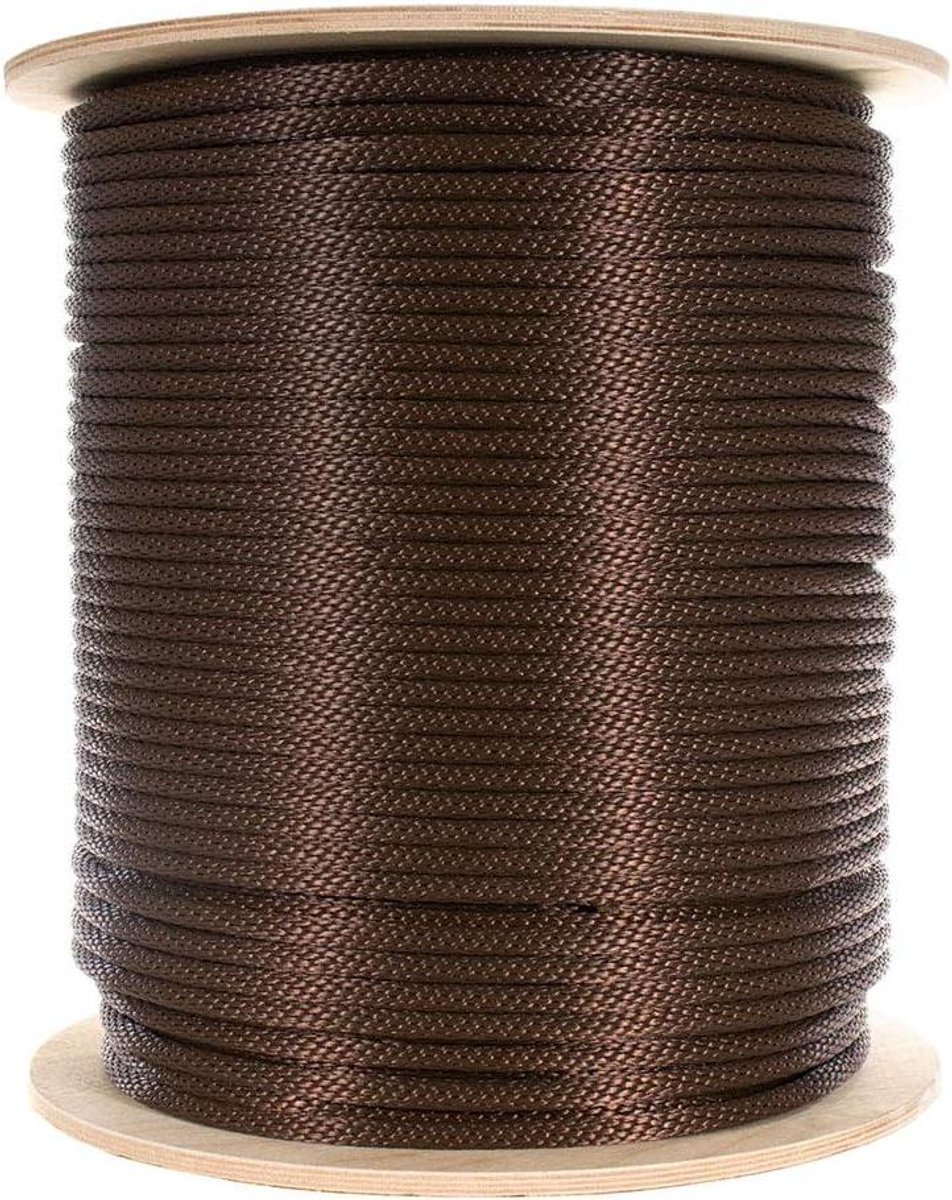 Gevlochten Staalkabel - Versterkt Touw - Vlaggenmast Onderhoud - Sabotagebestendig - 3/8 inch 50 voet - Bruin