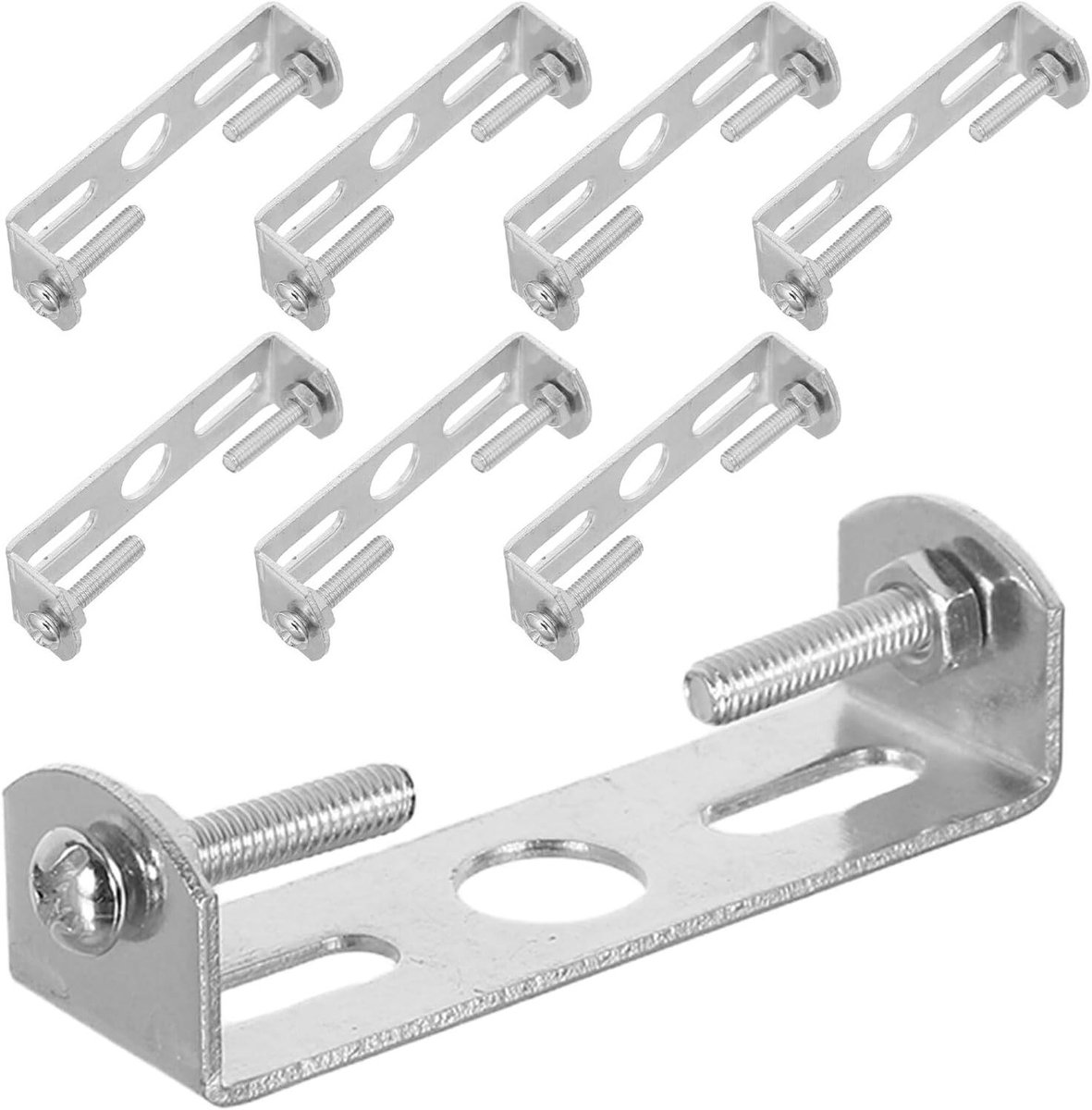 Plafondbevestiging Sets - Lamp Beugels - Verlichting Installeren - Stevig Metaal - 8 Stuks - Zilver
