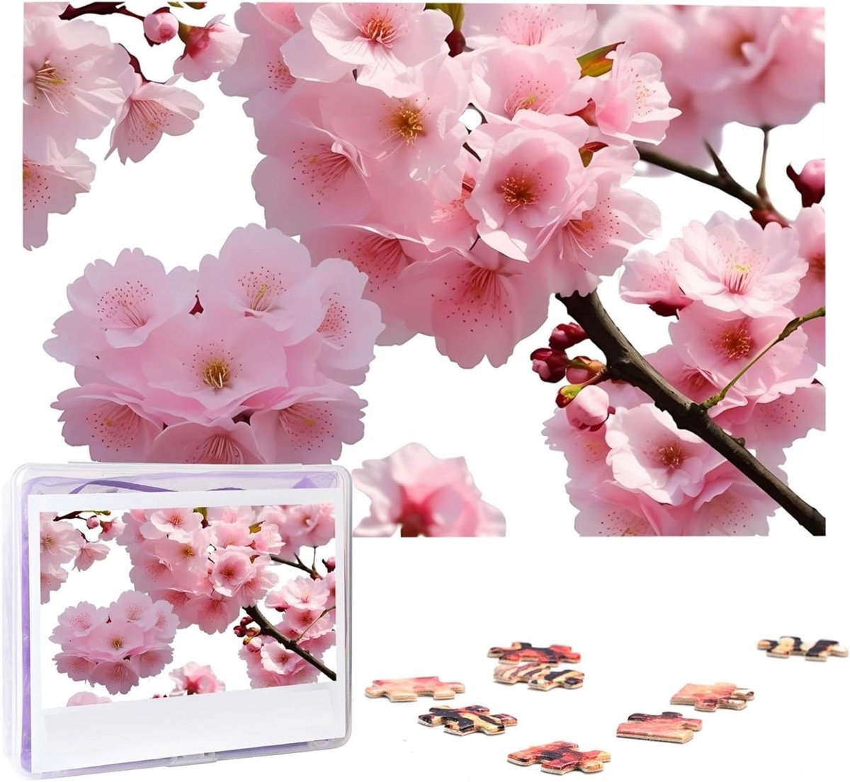 Houten Puzzel - Foto Puzzel - Ontspanning Thuis - Gepersonaliseerd Ontwerp - 1000 Stukjes - Kersenbloesem