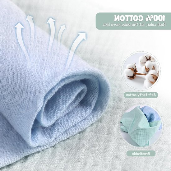 Set van 8 Baby Driehoek Sjaals - Zachte en Absorberende Muslin Neckerchiefs met Verstelbare Drukknoopjes voor Peuters, Unisex en Multikleurige Bibs van Merkloos — afbeelding 2
