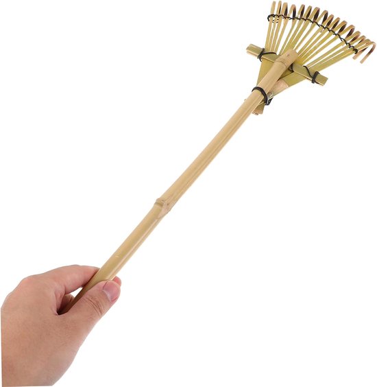 Bamboe Tuinhark - Kleine hark - Zand egaliseren - Japans ontwerp - 50 cm - Lichtgroen — afbeelding 5
