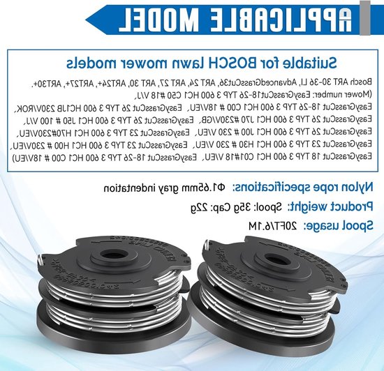 4 stuks reservespoel grastrimmer spoel compatibel met Bosch — afbeelding 2