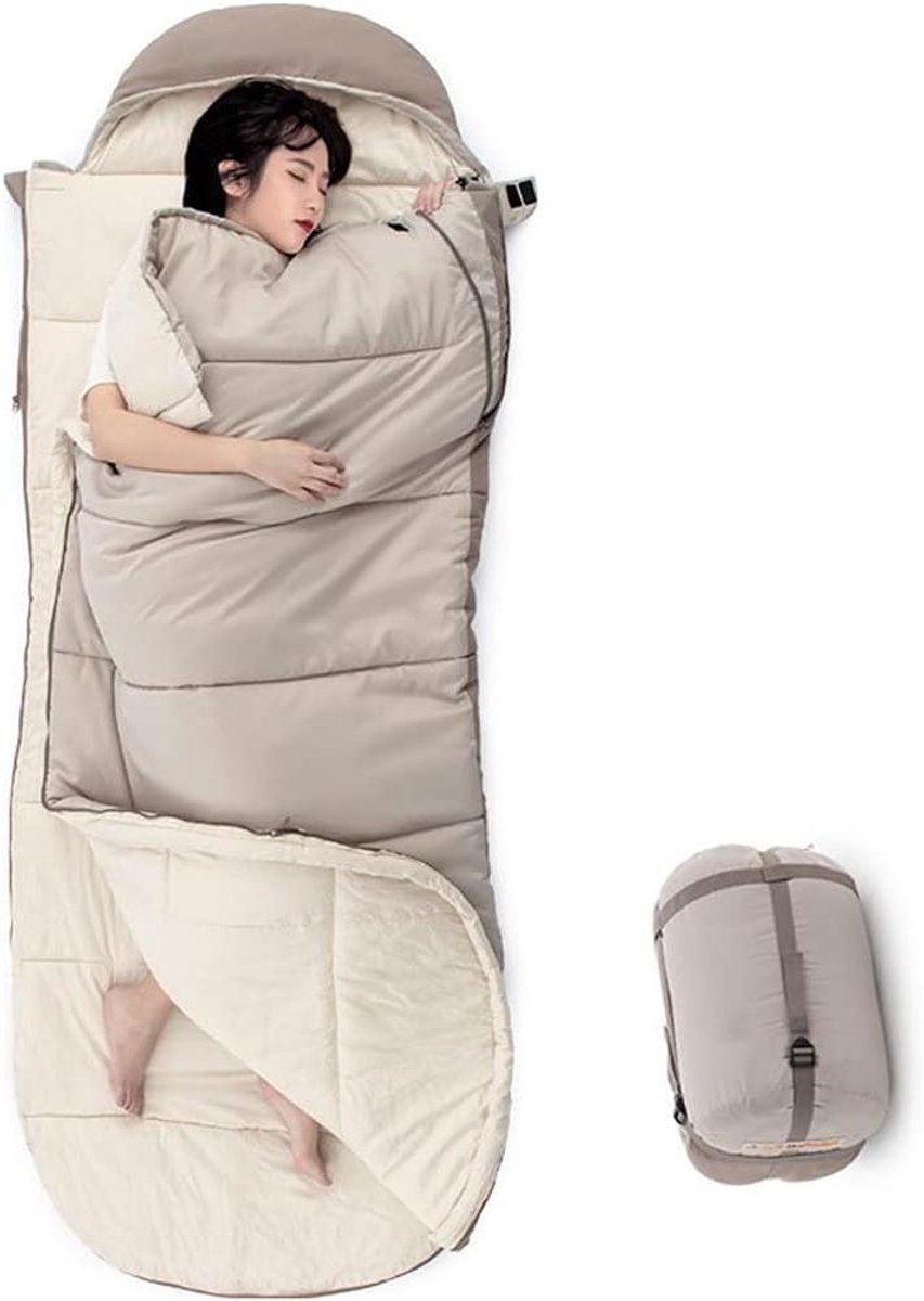 Slaapzak Volwassenen - Kampeerzak Dekbed - Outdoor Kamperen - Volledig Uitbreidbaar - 220 x 85 cm - Houtskool