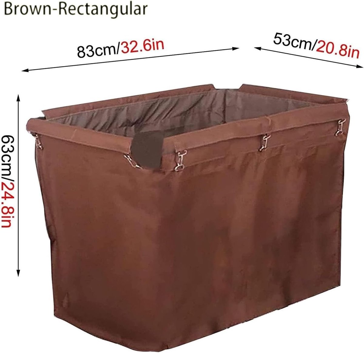 Vervangende waszak - Opbergzak - Wassen organiseren - Waterdichte voering - 83 x 53 x 63 cm - Bruin