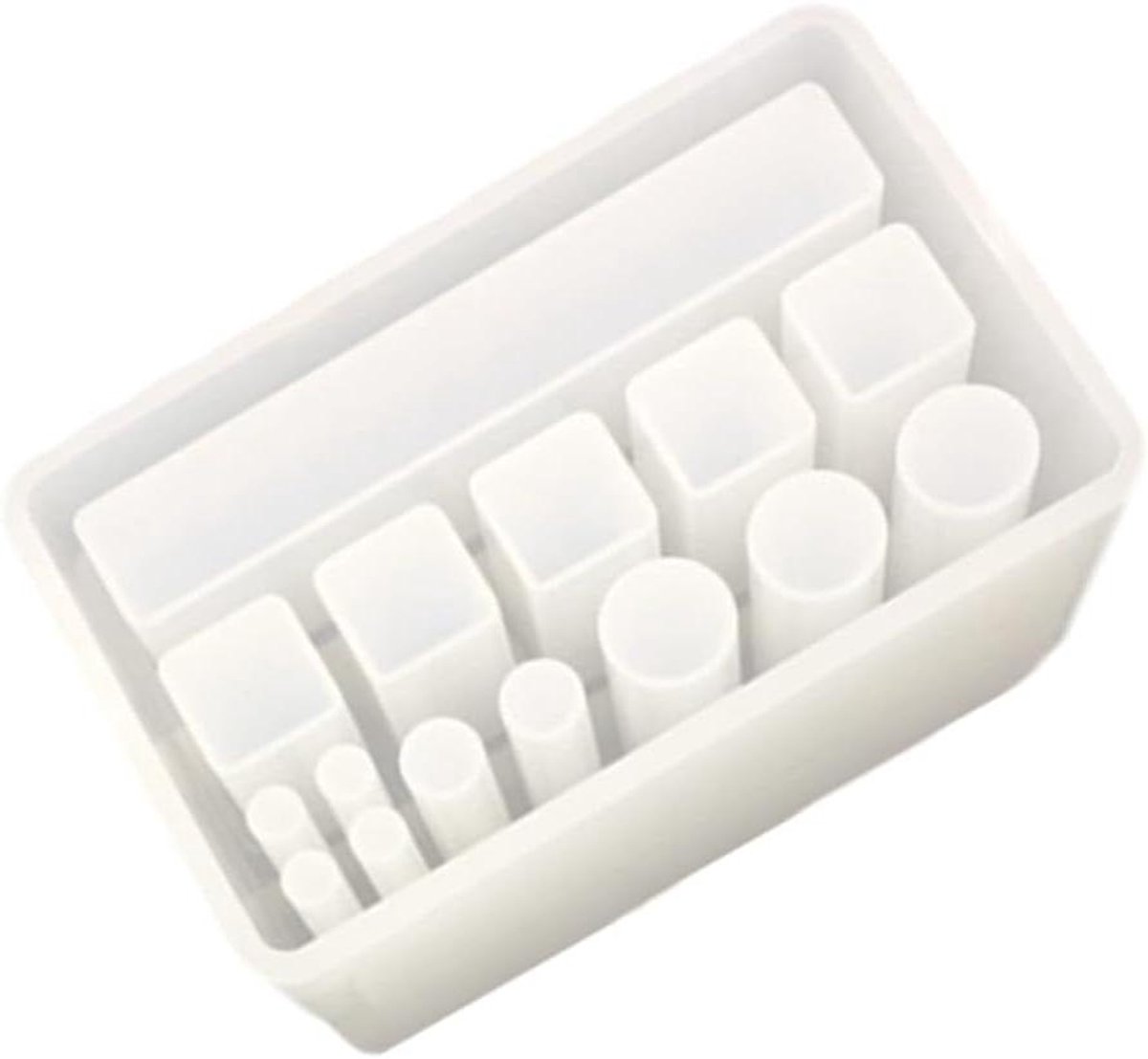 Siliconen Mal - Hars Ketting - Opbergdoos Maken - Flexibel Materiaal - 15 x 9 x 7 cm - Wit