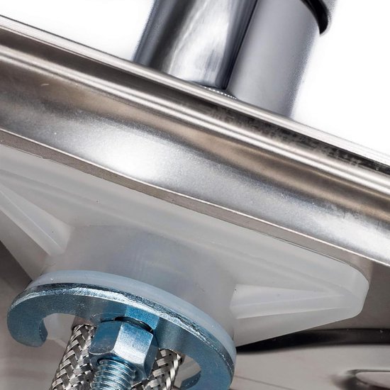 2-delige kunststof versteviging voor spoelbakken, stabilisator voor kranen en inox containers, voorkomt schommelingen en verbetert stabiliteit — afbeelding 3
