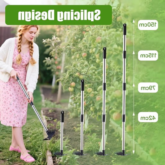 Langhandige Onkruidverwijderaar, 150 cm, 2-in-1 Tuin Gereedschap voor Effectieve Onkruidbestrijding, Handmatige Tuinier Tool voor Gemakkelijk Onkruid Verwijderen — afbeelding 4