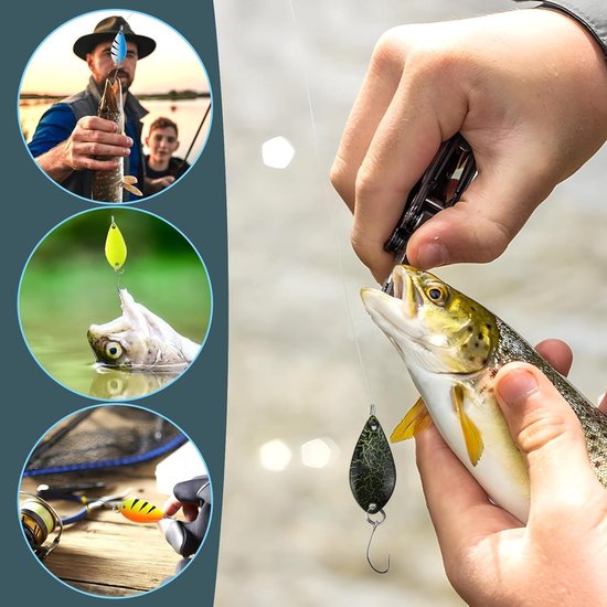 Forel Kunstaas Set - 16 Stuks Lepels (2.5g/3.5g/5g) - Met Opslagbox - Geschikt voor Forel, Baars en Snoek - Visserij Benodigdheden - 1 Set van Merkloos — afbeelding 2