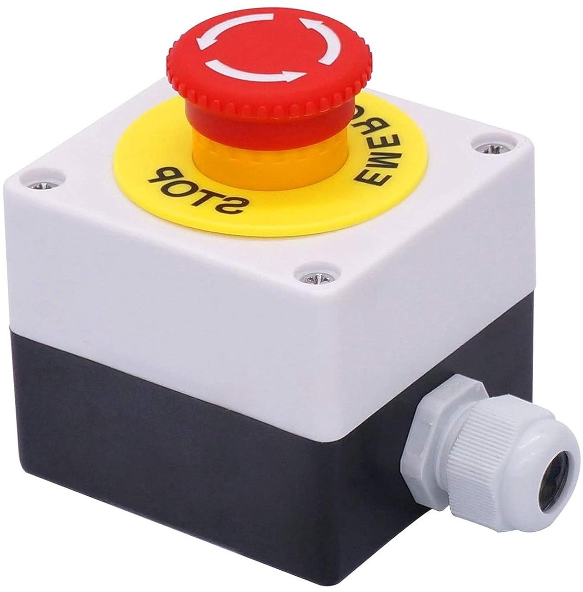 Noodstop Drukknop - Schakelaar Station - Veiligheid Controleren - 2 NC Contacten - 40mm Paddestoel - Rood