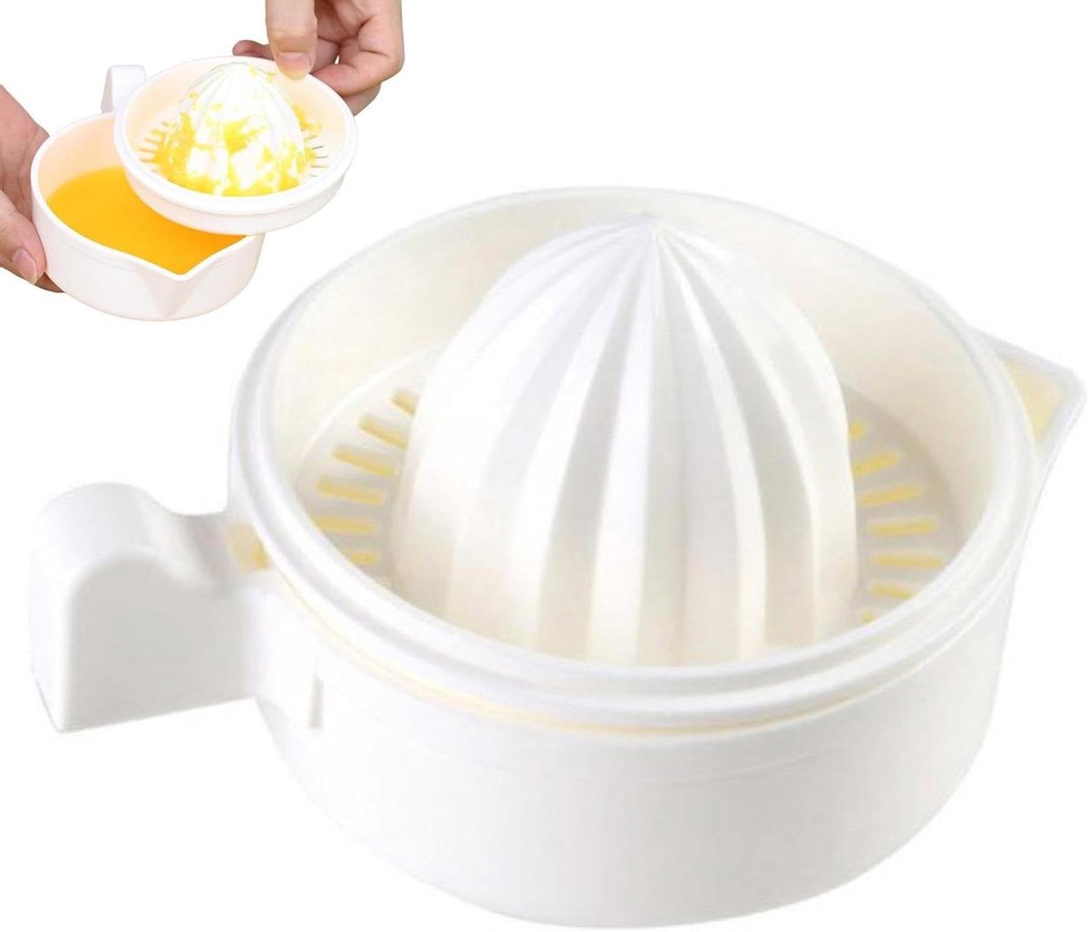Handpers Citrus - Sapmaker Keuken - Vers Sap Maken - Inclusief Sapbak - 200 ml Bak - Wit