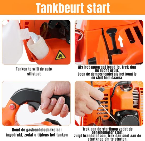 YOR® Bladblazer Benzine - Bladblazer - Bladblazers Met Accu - Bladblazers - Bladblazer Benzine - Oranje - 38cm x 36cm x 25cm van Yor — afbeelding 4