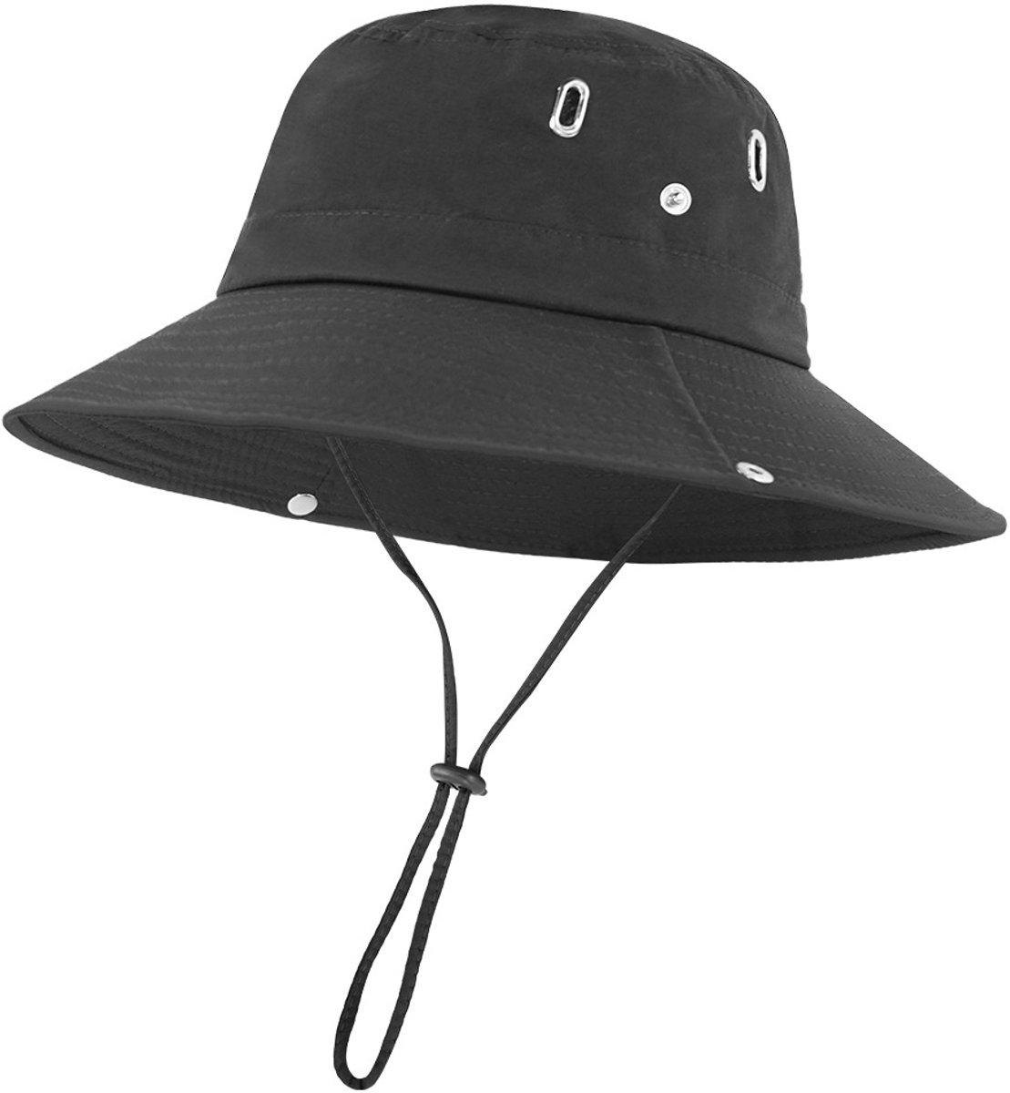 VHV - Hoed - Zonnehoed - Vissershoedje - Bucket hat - Zonnehoed dames - Oversized vissershoed - Met brede rand - Voor mannen en vrouwen - Grote waterdichte safarihoed - Zwart