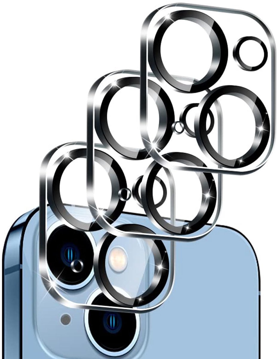 ONF3 - Camera-beschermglas - iPhone 14 - Krasbestendig - 3 stuks - 9H hardheid - Volledige camerabescherming - Geschikt voor iPhone 14/14 Plus