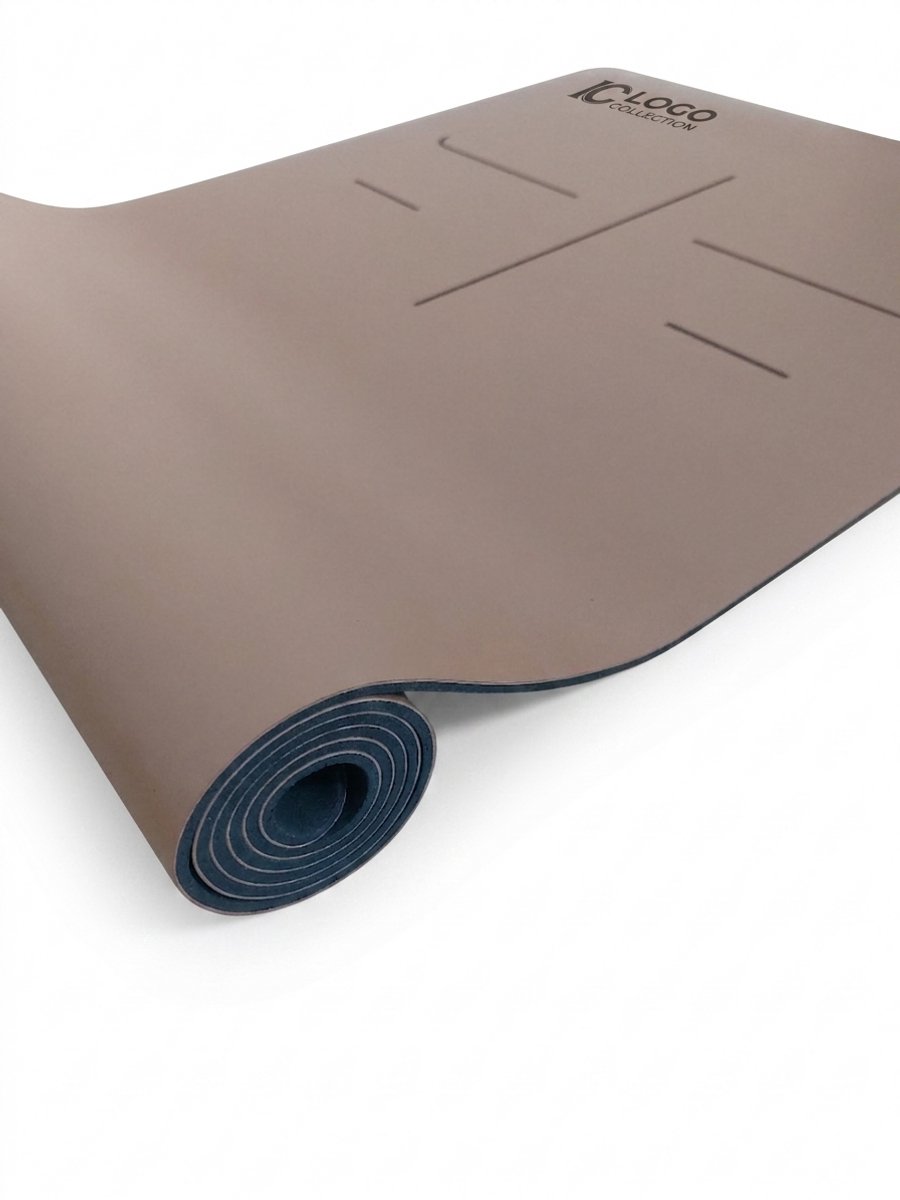 Yoga Mat Natuurlijk Rubber PU – Antislip Yogamat 183x61cm – 4mm Premium Grip Mat – Hot Yoga & Ashtanga – Coffee