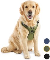 Harnais pour chien - Harnais anti- Trek - Harnais pour chien - Y Harness Dog - Réfléchissant - Vert - Taille XL