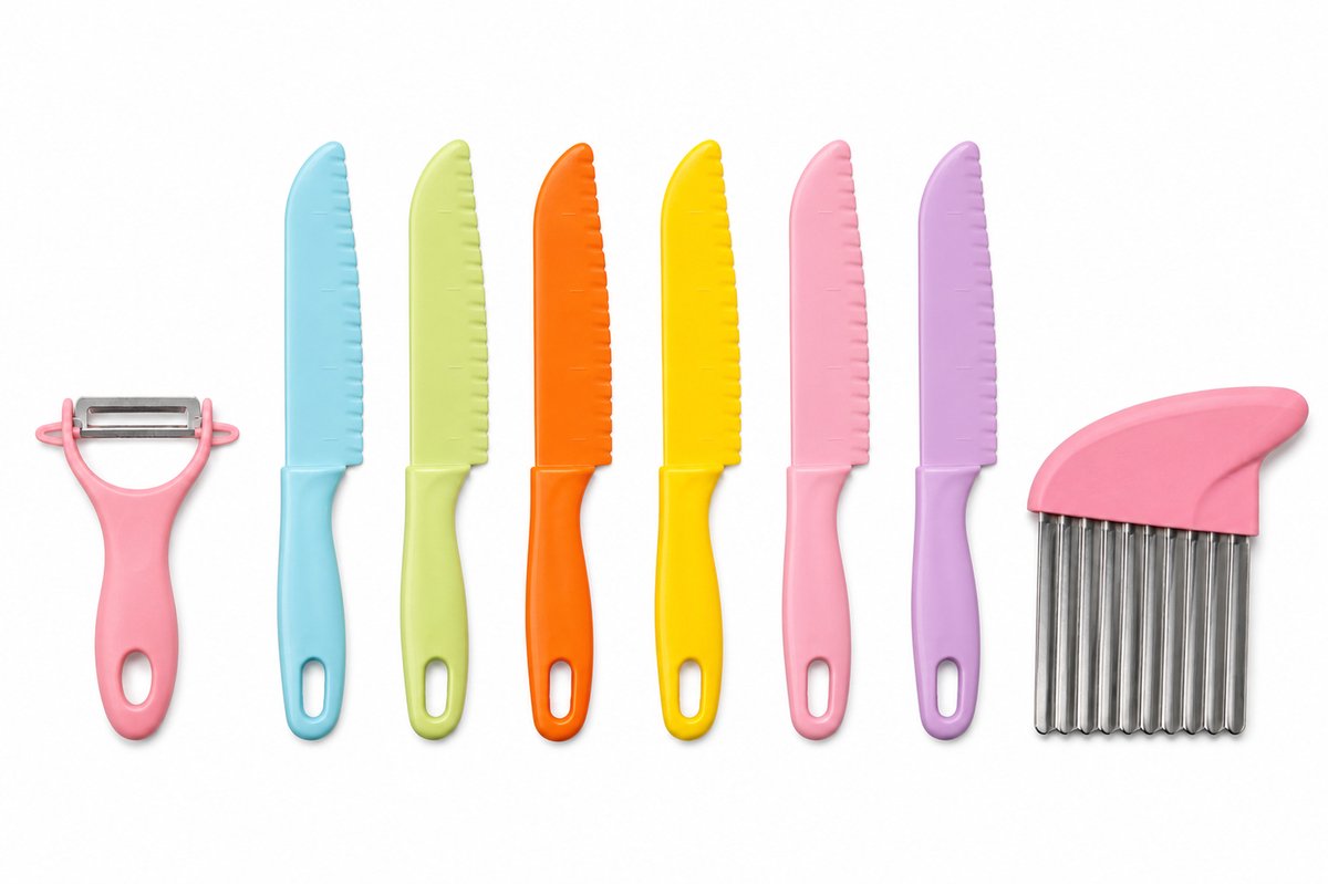 Joybelli® Kindermessenset - 8-delig - Messen - Kindermessen - le petit chef - Mes kind - Kindermes - Kindermessenset