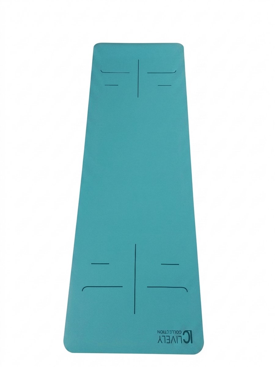 Yoga Mat Natuurlijk Rubber PU – Antislip Yogamat 183x61cm – 4mm Premium Grip Mat – Hot Yoga & Ashtanga – turquoise